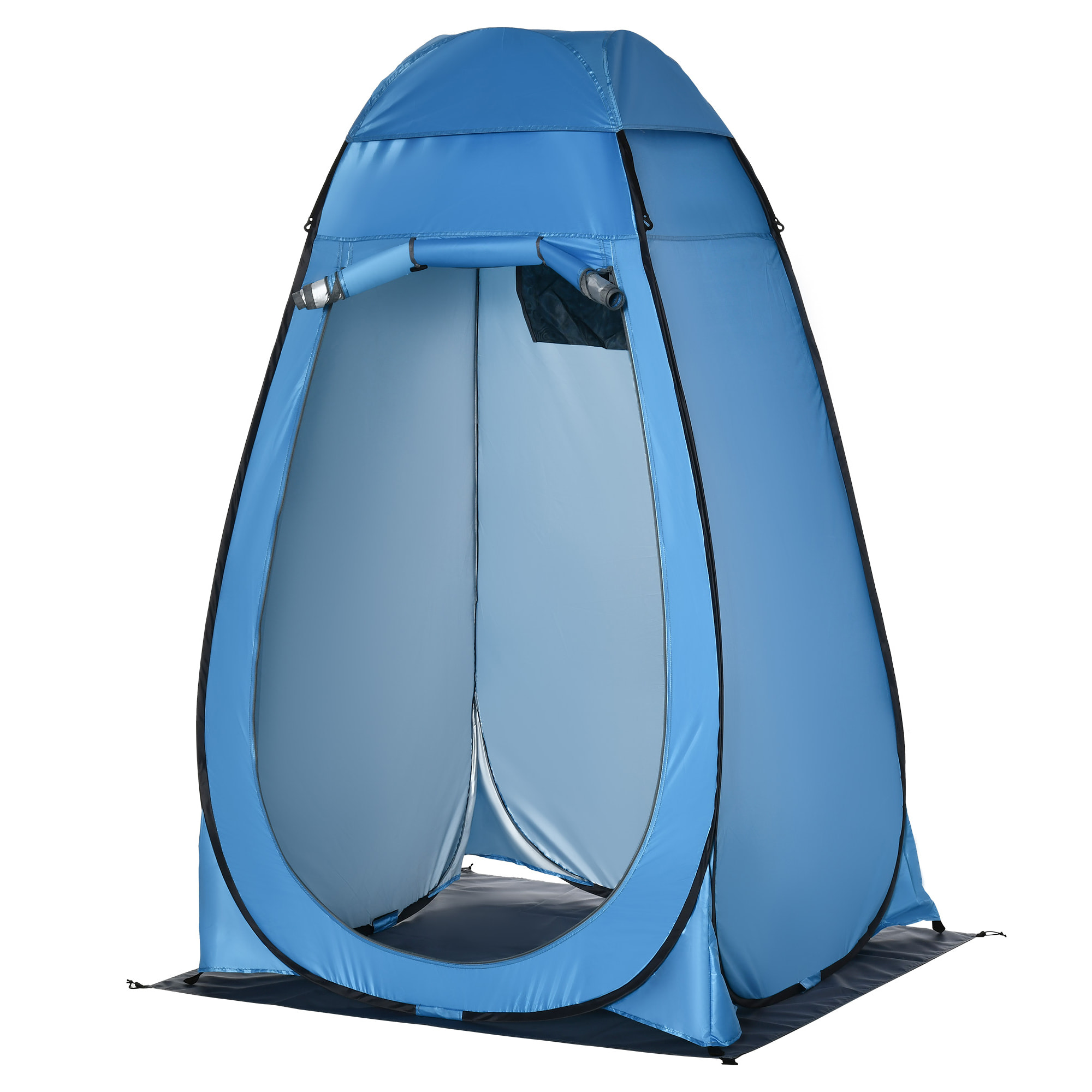 Tienda de Ducha Instantánea Tienda de Privacidad Portátil con 1 Gancho Bolsillo Bolsa de Transporte y UV 20+ para Baño Vestuario Cambiador Inodoro 126x124x189 cm Azul