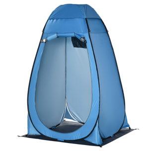 Tienda de Ducha Instantánea Tienda de Privacidad Portátil con 1 Gancho Bolsillo Bolsa de Transporte y UV 20+ para Baño Vestuario Cambiador Inodoro 126x124x189 cm Azul