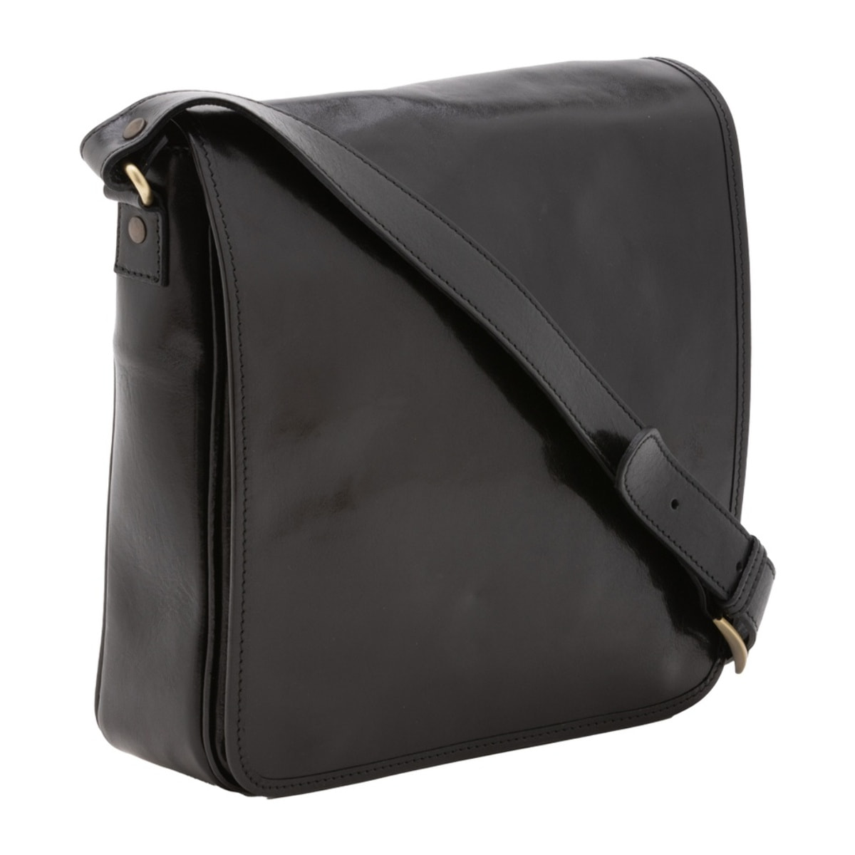 Borsa a tracolla da uomo in vera pelle - Modello False - Made in Italy - 29.0 x 28.0 x 9.0 cm