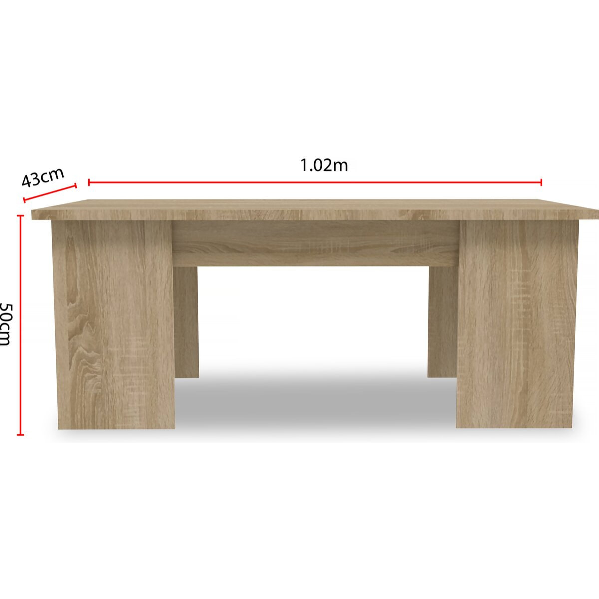 Table basse "Diana" - 102 x 50 x 43 cm - Chêne