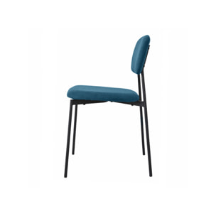 Chaise de repas en tissu doux avec 4 pieds en métal noir - MIRA