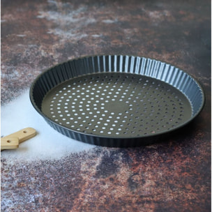Moule à tarte perforé en acier carbone 30cm AMANDINE