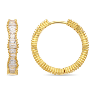 Pendientes de Circonita Brillante acabado en oro amarillo de 18k