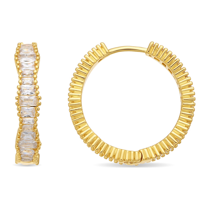 Pendientes de Circonita Brillante acabado en oro amarillo de 18k