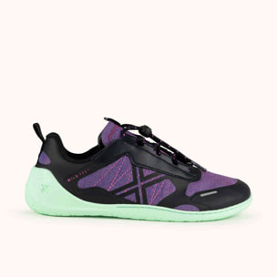 MUNICH FREESTEP 08 Zapatillas Wild Feet "Barefoot" negro y púrpura con suela verde menta