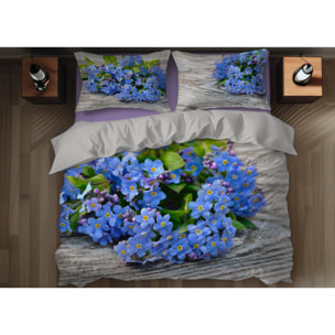 Copripiumino Stampa Digitale Disegno Nontiscordardime Misura Letto Matrimoniale