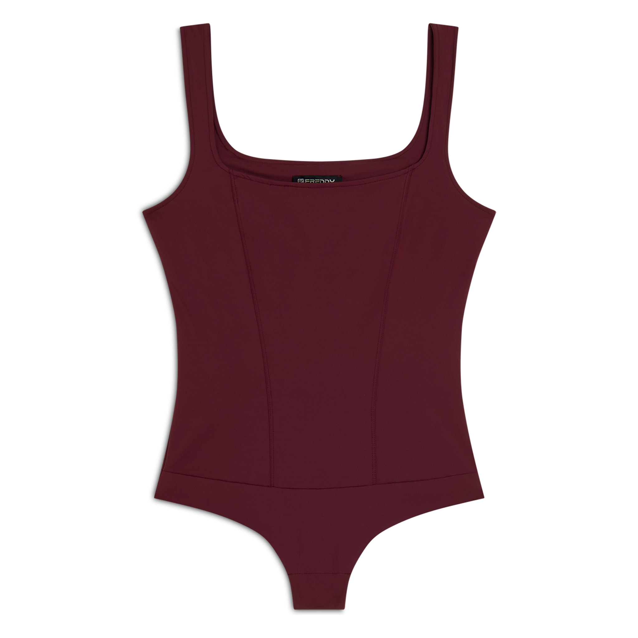 Body scollo quadrato in tessuto brevettato traspirante