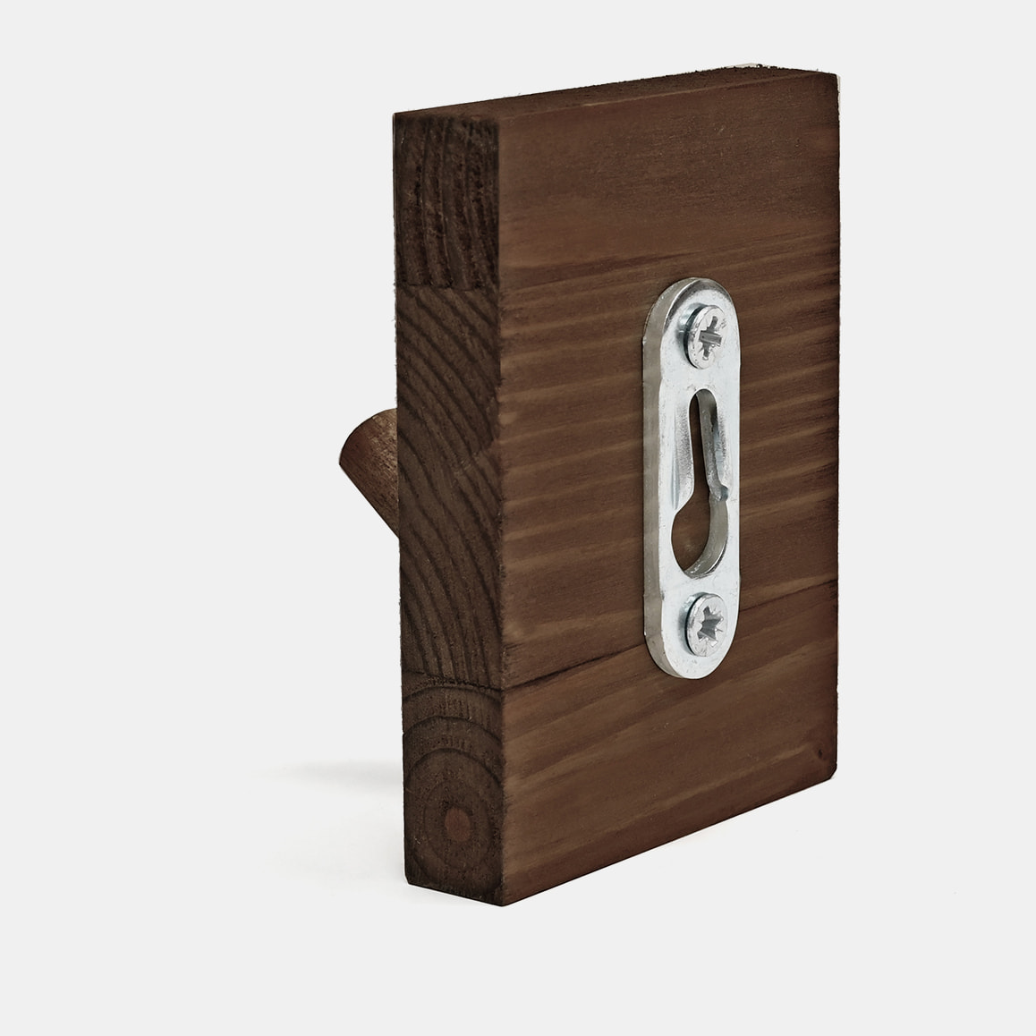 Cintre mural en bois massif ton noyer 8x6cm Hauteur: 8 Longueur: 6 Largeur: 1.4