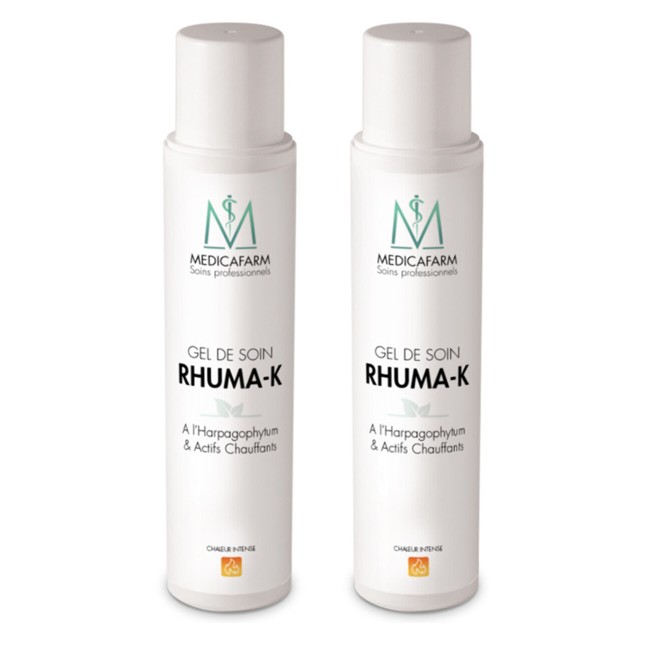 MEDICAFARM - Gel de soin RHUMA-K à l'harpagophytum et actifs chauffants - Formule chauffante - Aide à apaiser les douleurs articulaires et améliorer la mobilité - Lot de 2 flacons de 250ml