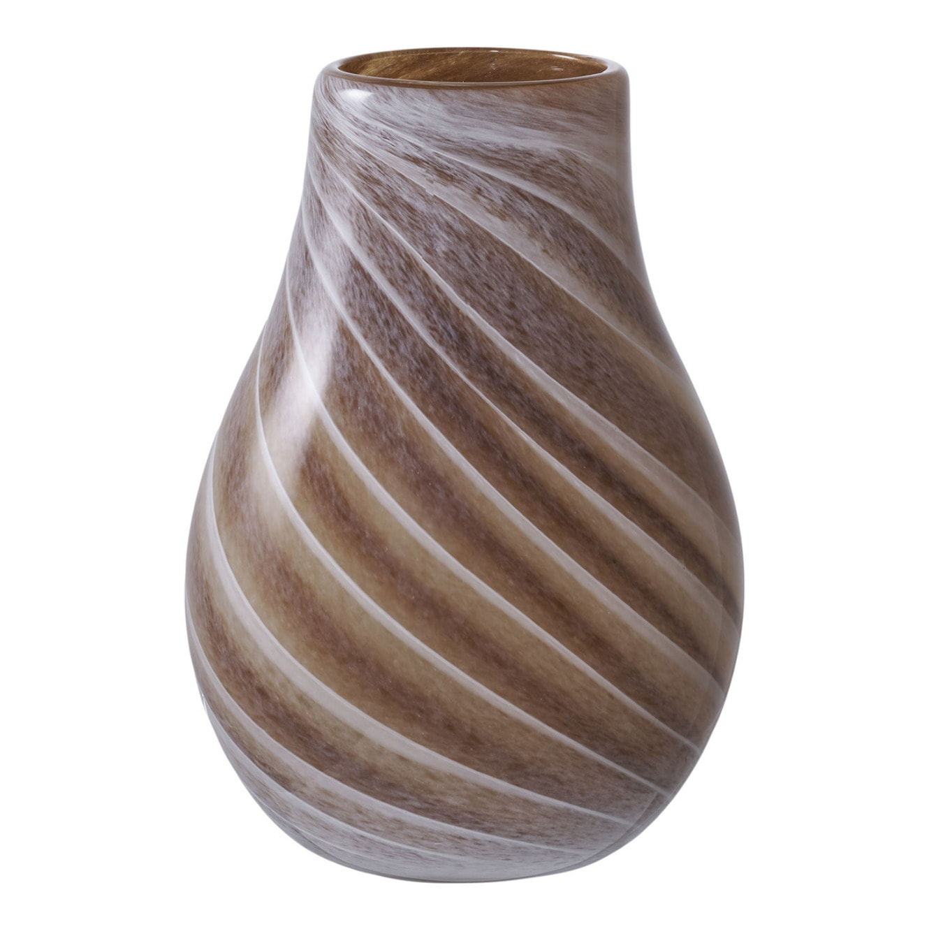 Vaso in vetro marrone con motivo a spirale ø16×h23 cm