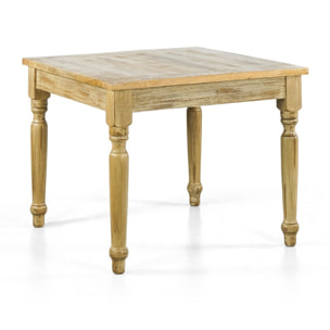 Tavolo da pranzo quadrato in mango azzurro decapato 80x80x77 - Salento