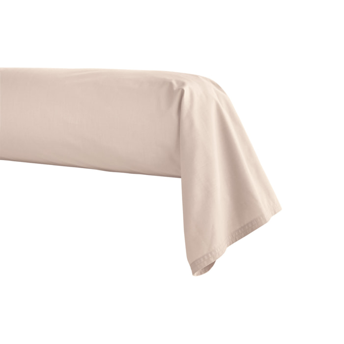 Taie de traversin unie en percale de coton, PREMIÈRE, Rose Lingerie