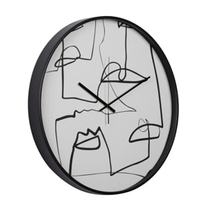 Reloj Pared Metal Negro 60x4,5x60 Cm