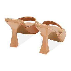 Mules nude, tacco 9,5 cm