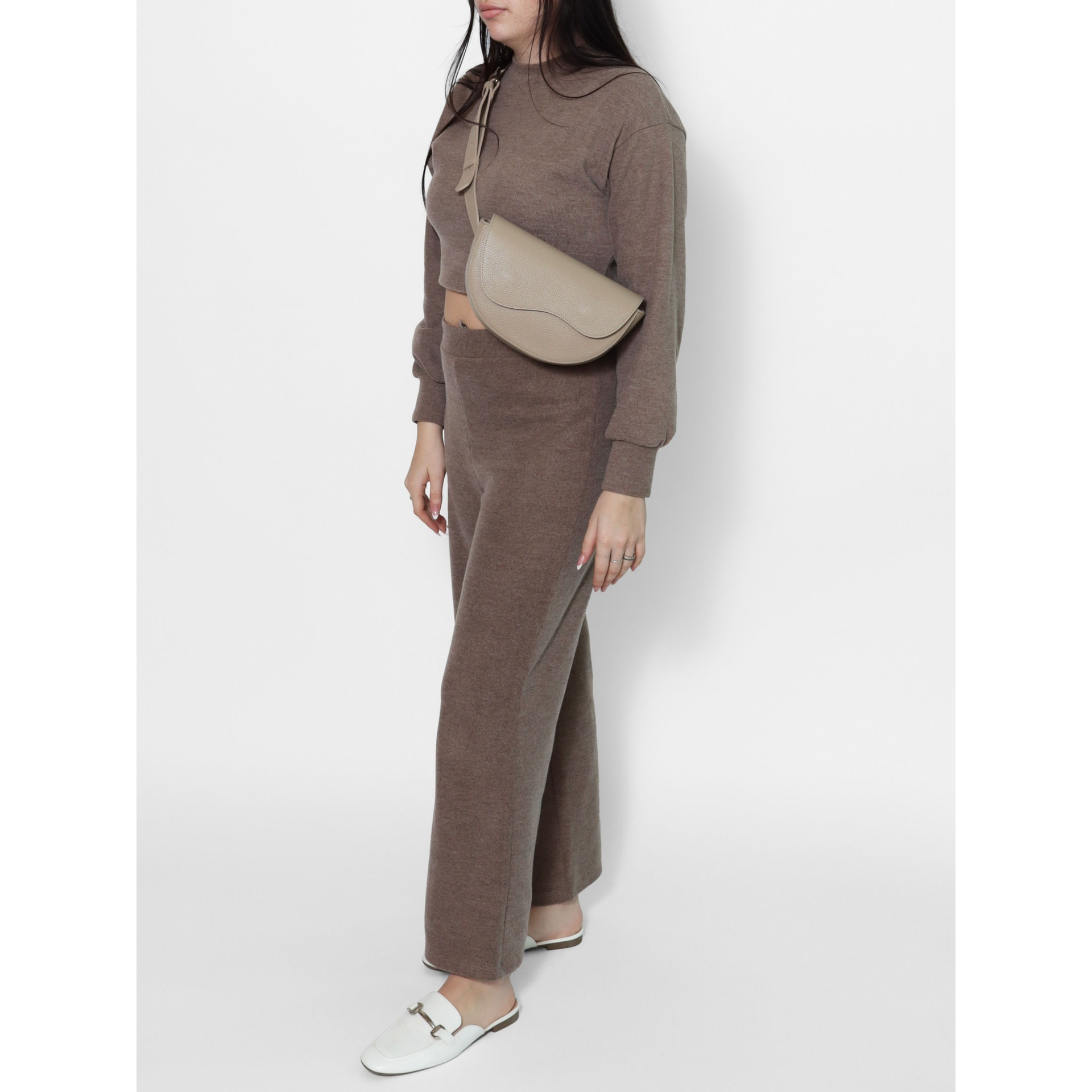 Marsupio da donna in vera pelle - Modello False - Made in Italy - 25.0 x 15.0 x 9.0 cm