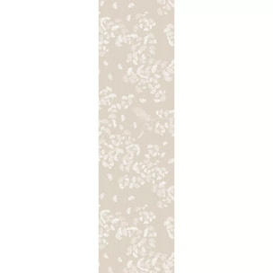 Chemin de table pur coton motif jacquard beige Mille ginkos naturel