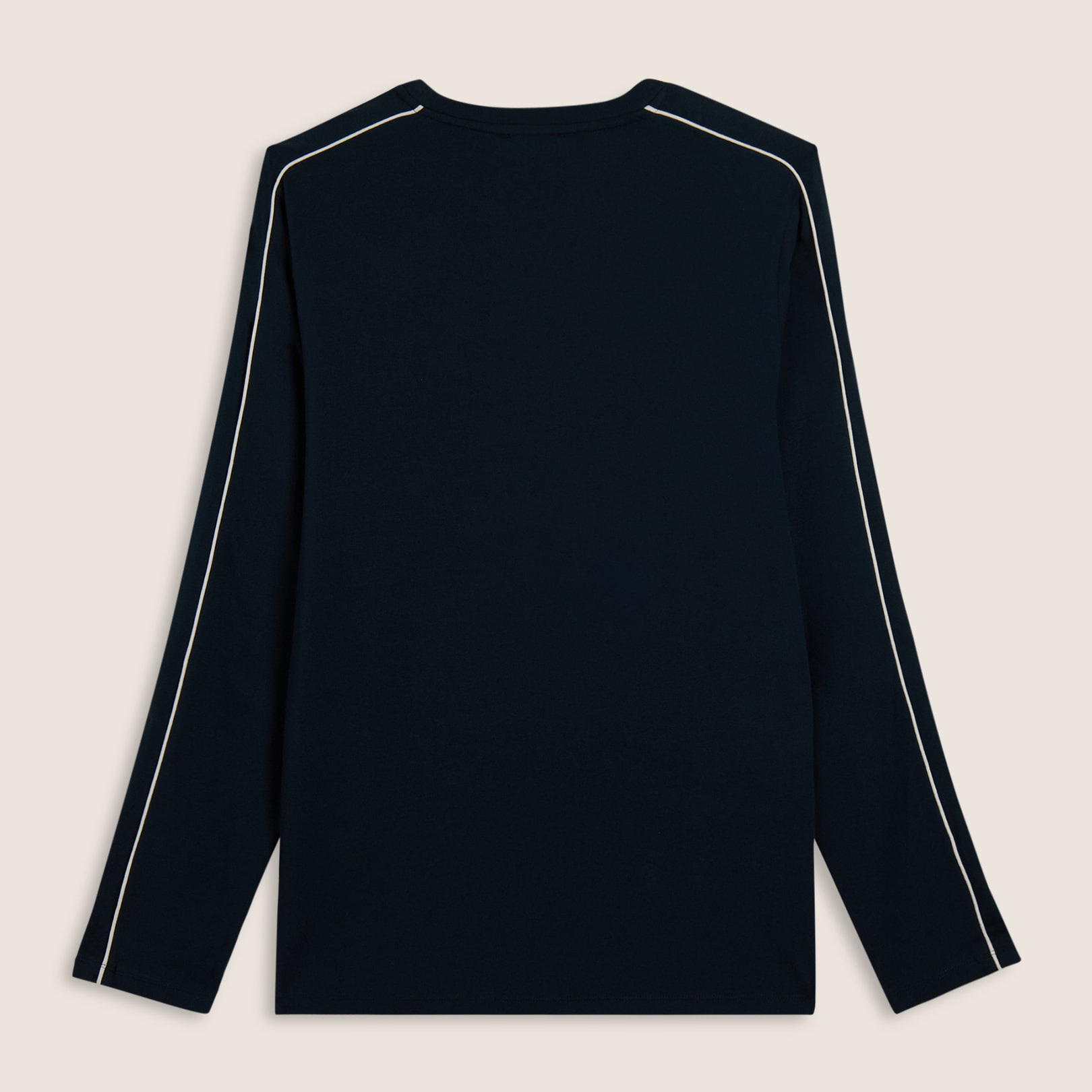 T-shirt manica lunga in jersey con cuciture a contrasto