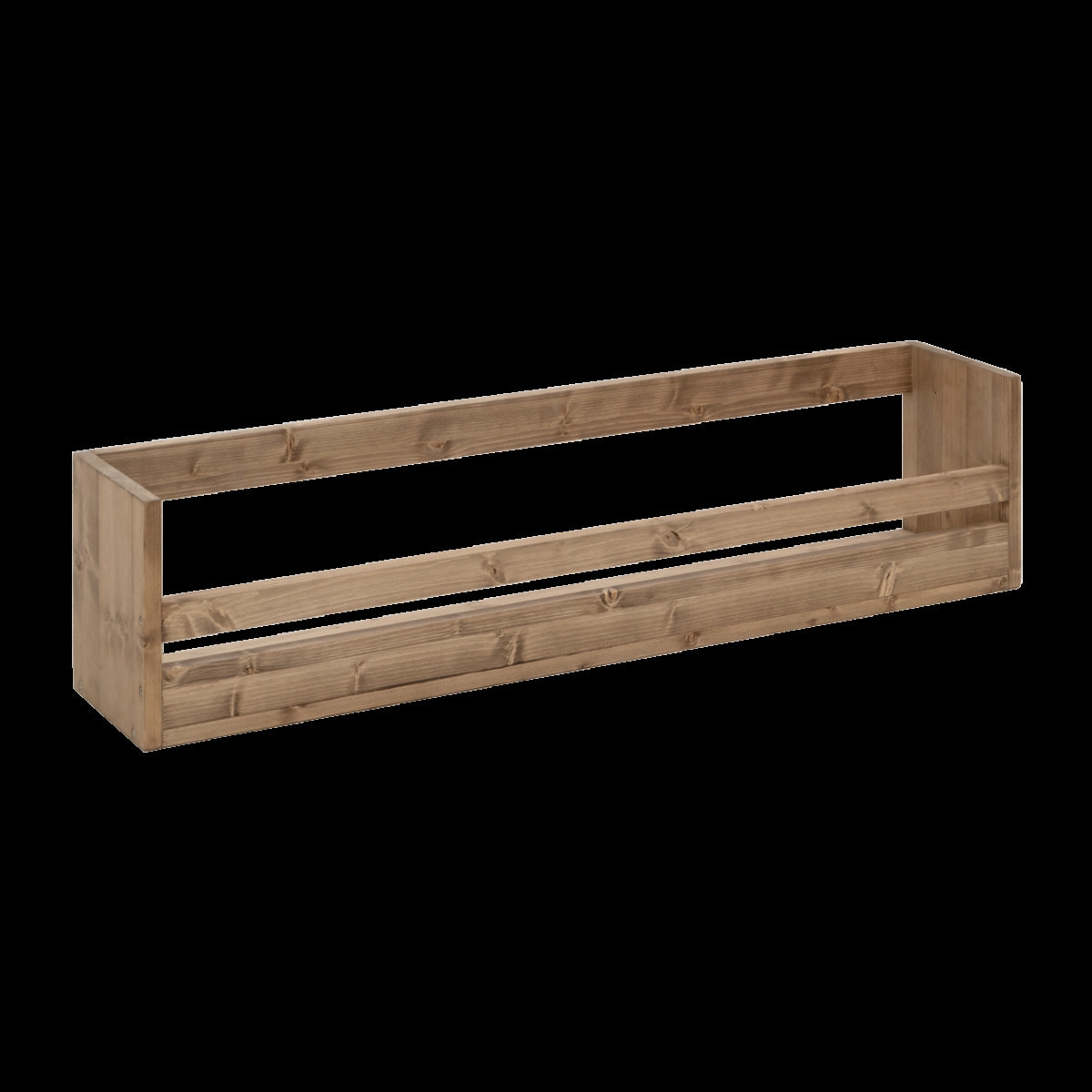 Estante zapatero de madera maciza en tono roble oscuro de varias medidas