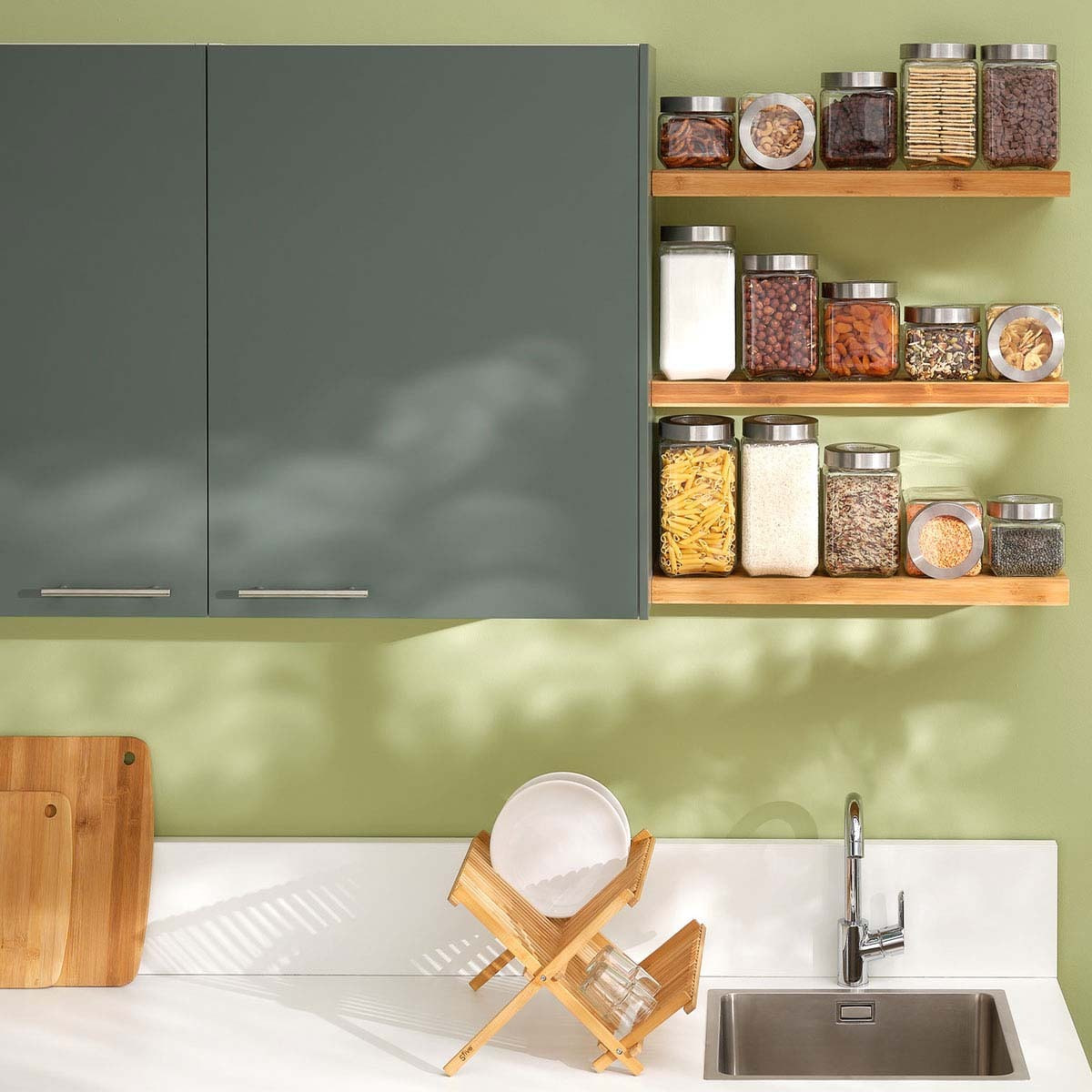 Bocal verre couvercle contour acier "Miro" 2L