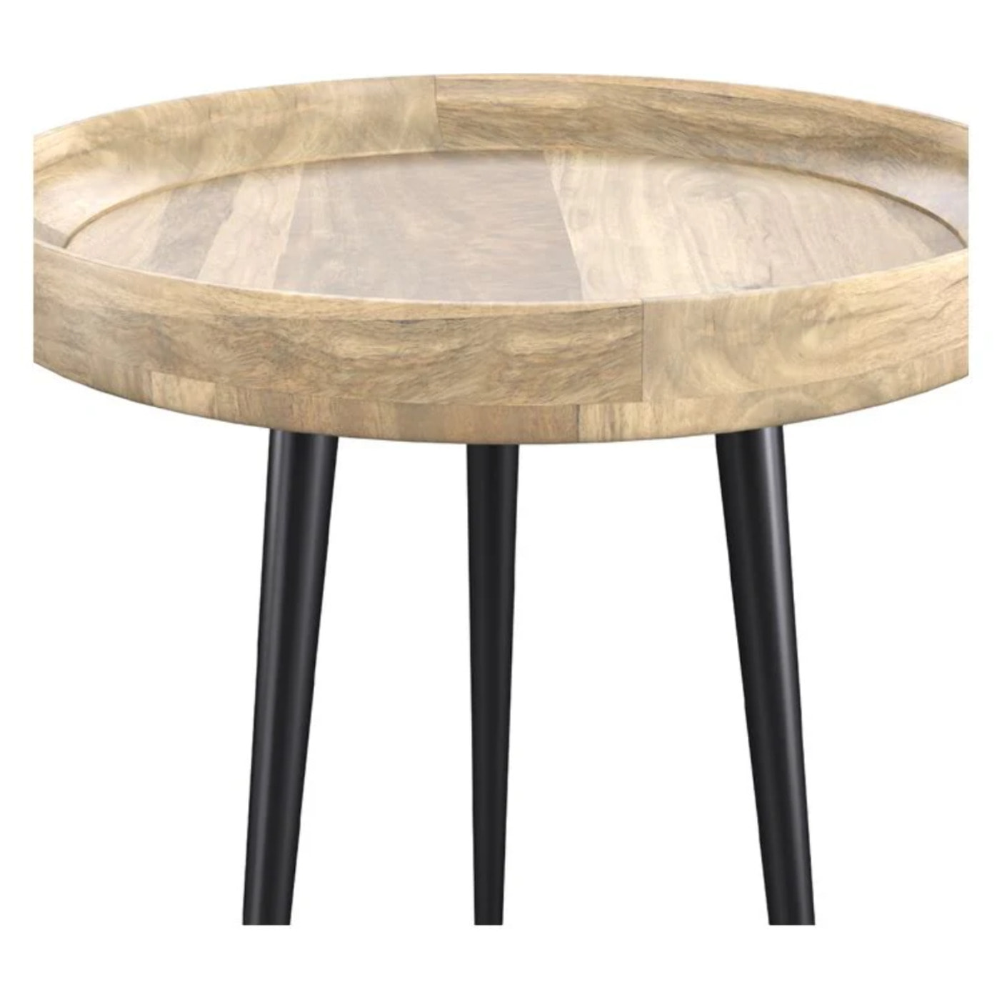 Table d'appoint ronde en bois de manguier clair D40 cm - Palak