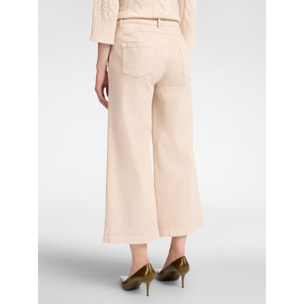 Elena Mirò - Pantaloni cropped marinière - Beige