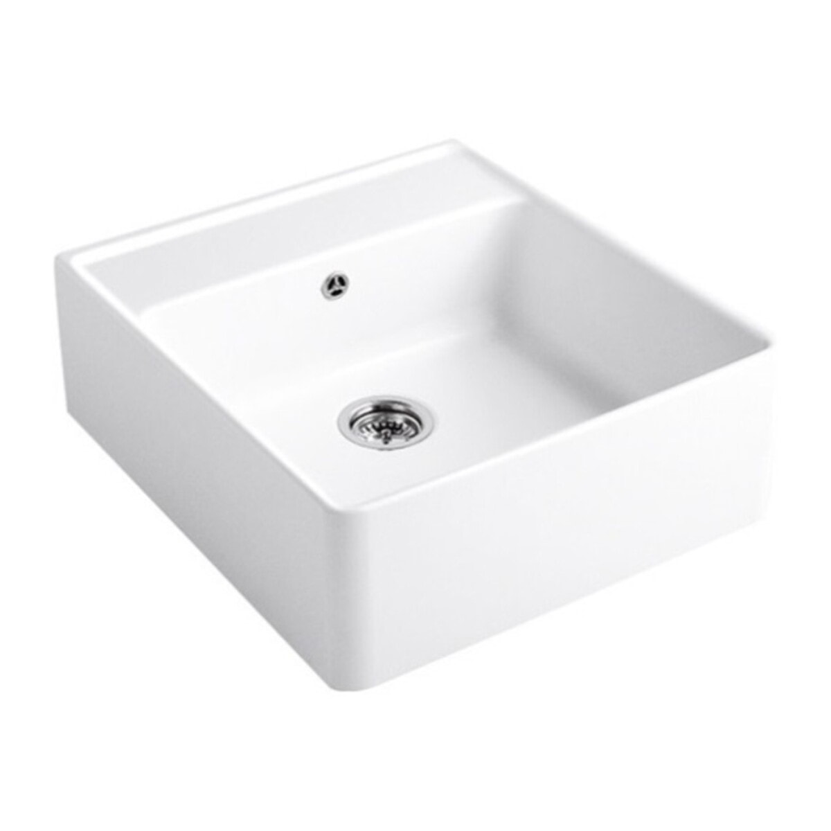 Evier timbre office Tradition 1 bac Blanc CeramicPlus avec vidage automatique