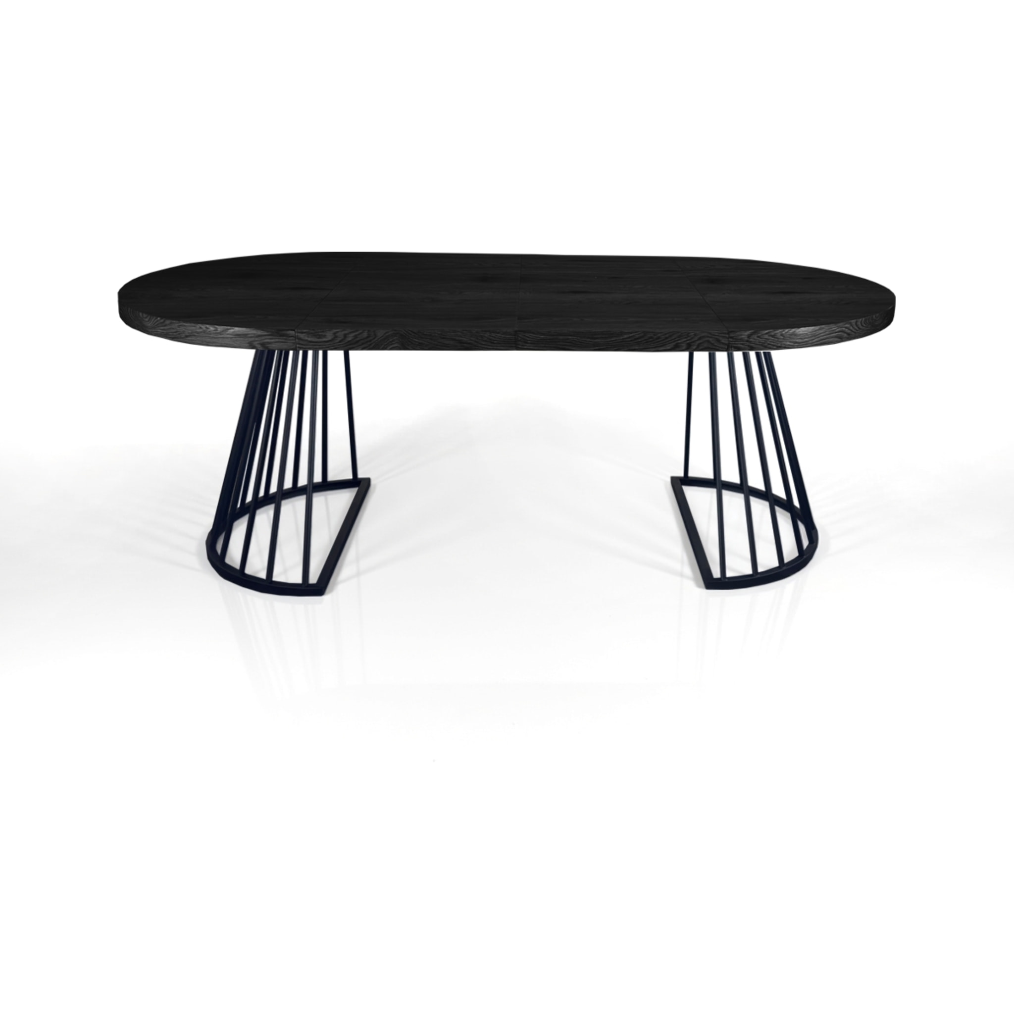 Table à manger ronde extensible Tomasucci FEAR, en MDF finition bois noir, 110 × 110 × 76,5 cm