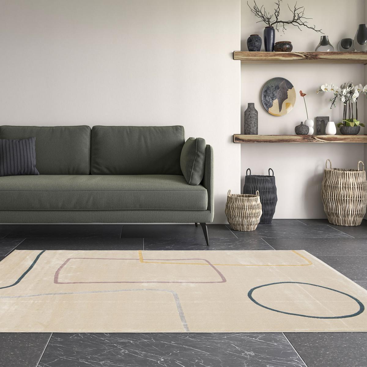 Tapis salon et chambre tissé motif abstrait GEPE