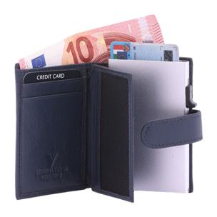 Portafoglio  da uomo In Vera pelle Made in Italy 7,5x10x2,5 cm