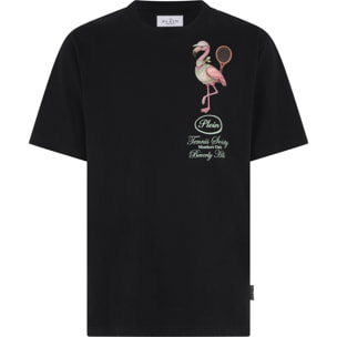 PHILIPP PLEIN Round Neck T-Shirt Flamingo Tennis Society
