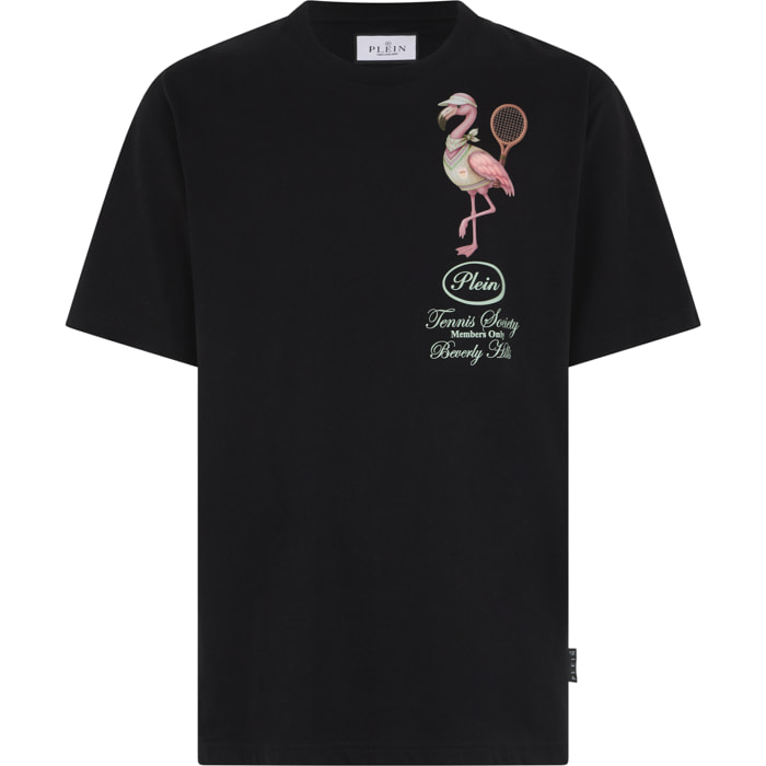 PHILIPP PLEIN Round Neck T-Shirt Flamingo Tennis Society