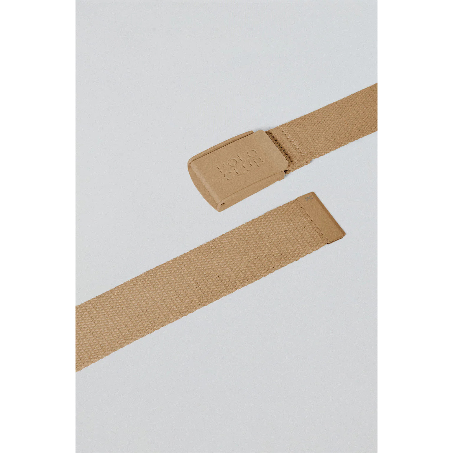 Cinturón Brahim camel canvas con hebilla logotipada