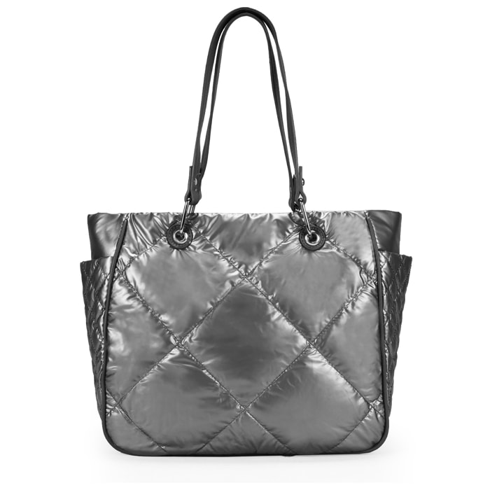 Bolso shopper plomo acolchado