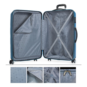 Juego De Maletas Rígidas Abs Itaca Elba Azul