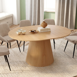 Table à manger ronde extensible Elvis bois Ø110-150cm