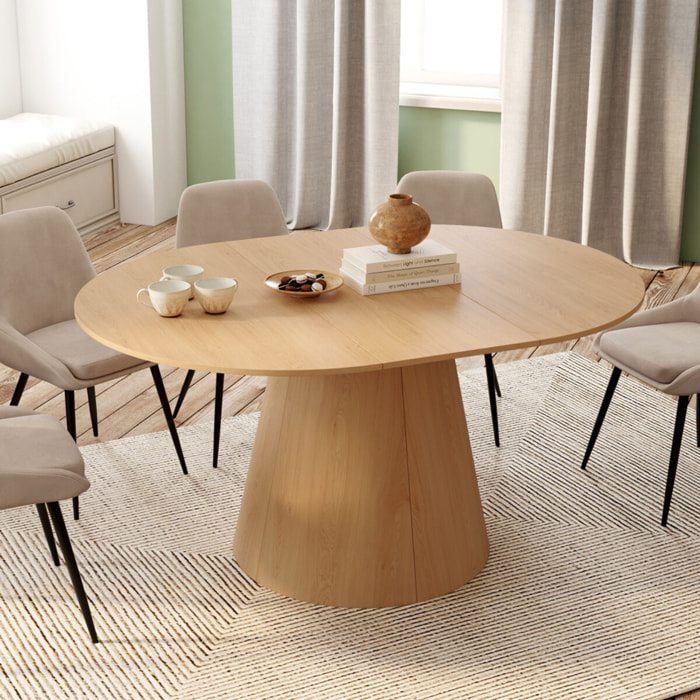 Table à manger ronde extensible Elvis bois Ø110-150cm