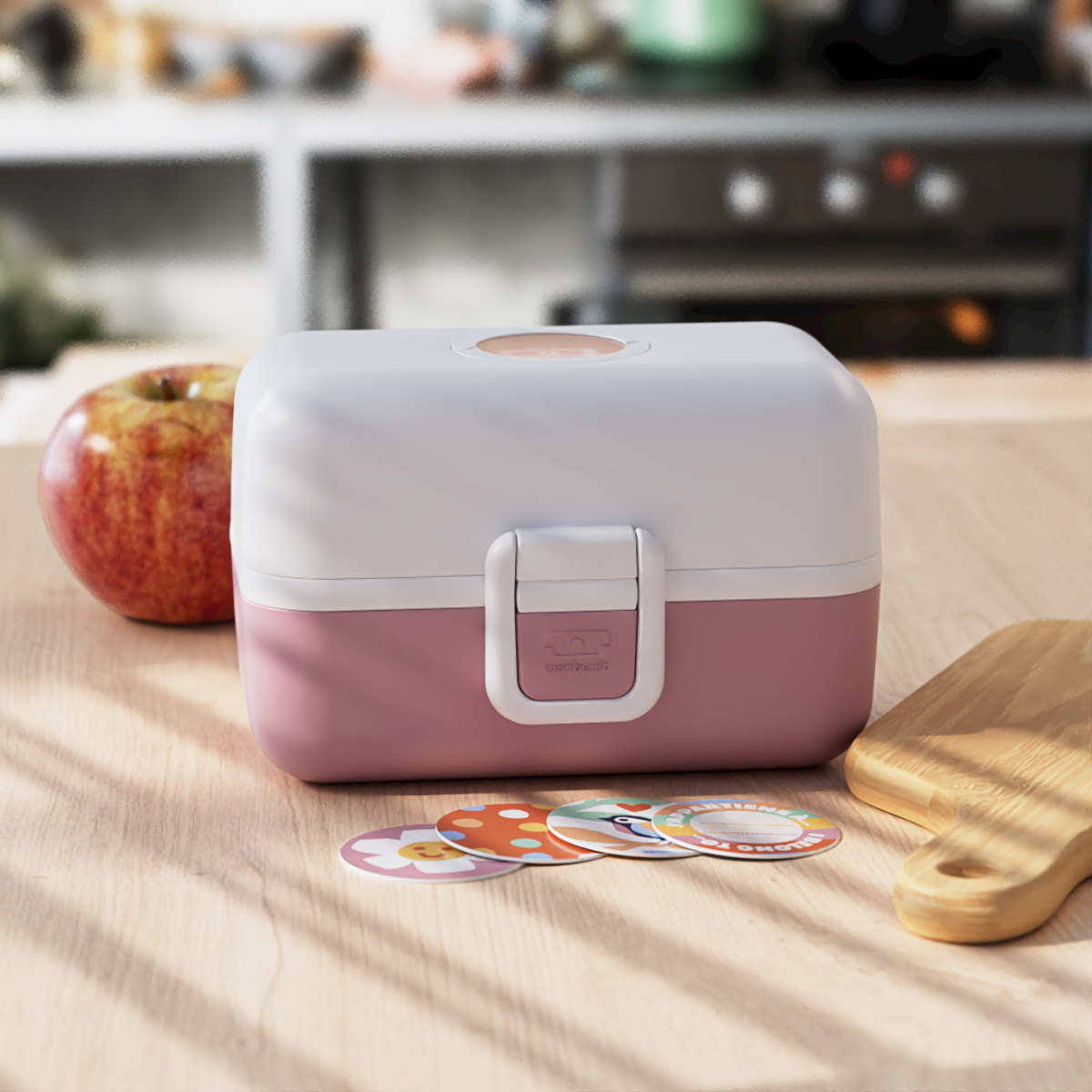 Lunch box à compartiments pour enfant Tresor 800ml Blanc/Rose