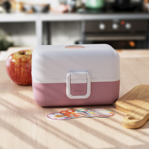 Lunch box à compartiments pour enfant Tresor 800ml Blanc/Rose