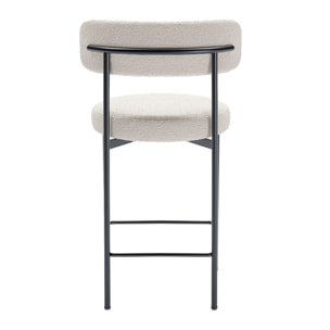 Lot de 2 fauteuils de bar bouclette blanche Lili