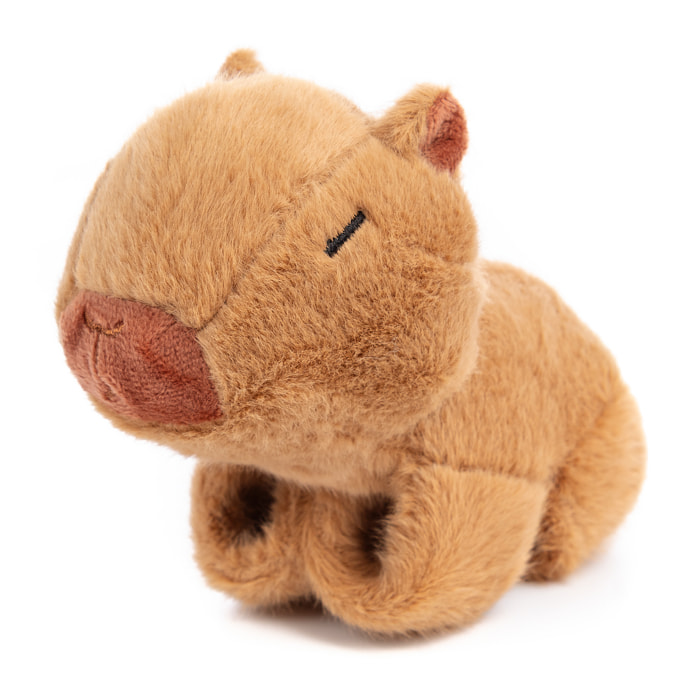 Peluche extra morbido e soffice. Design capibara con meccanismo rotante. 14 cm.
