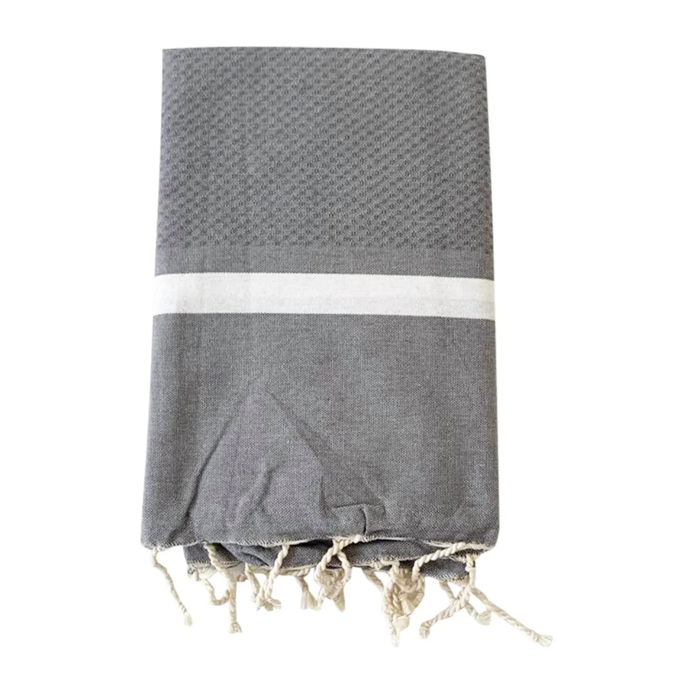 Fouta nid d'abeille traditionnelle Gris 200x200 190g/m² - Melissa Grey XL