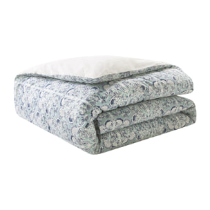 Housse de couette imprimée en percale de coton, IMPÉRIAL, Bleu