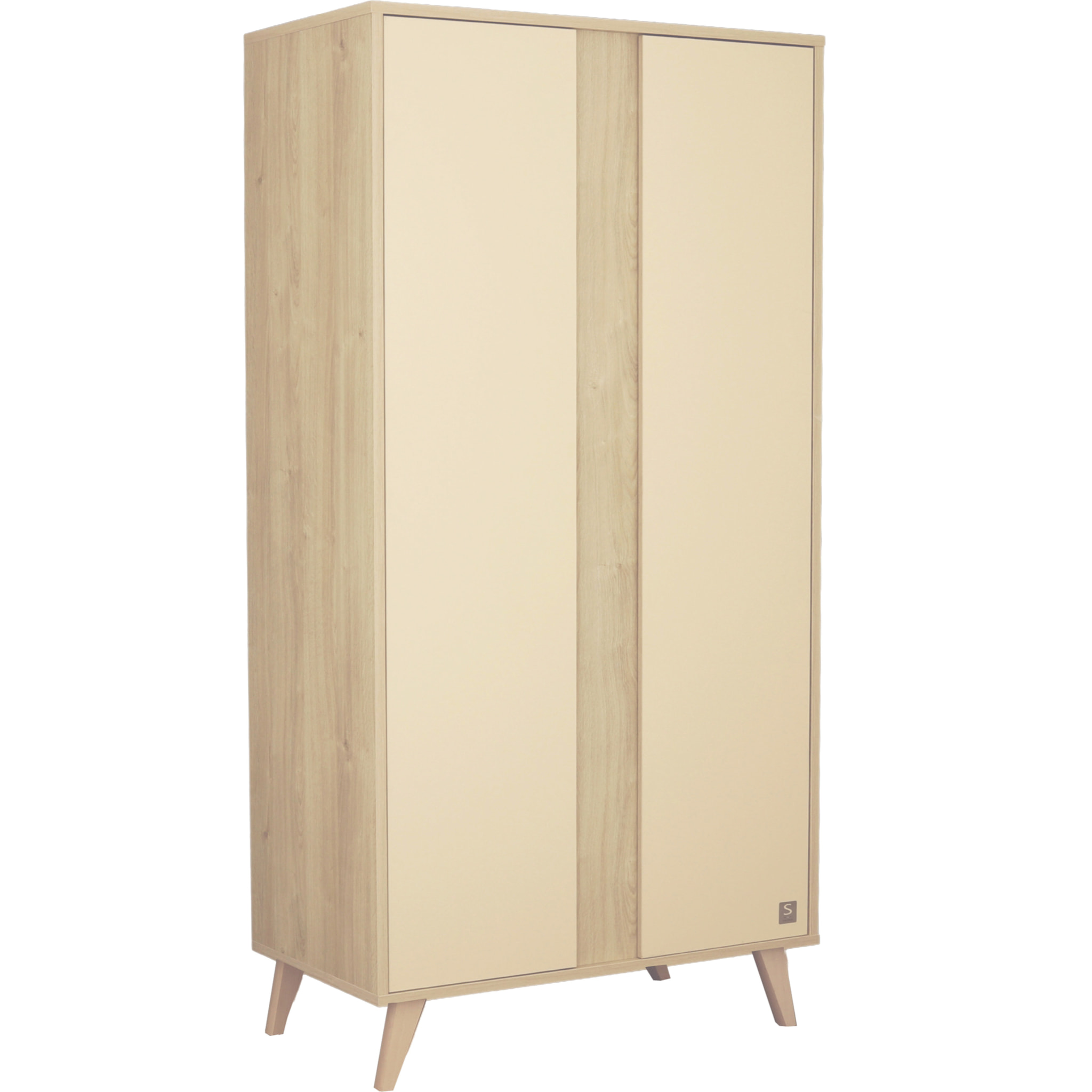 Armoire bébé 2 portes avec pieds bois