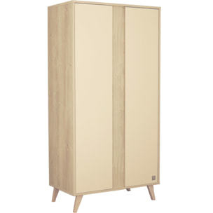 Armoire bébé 2 portes avec pieds bois