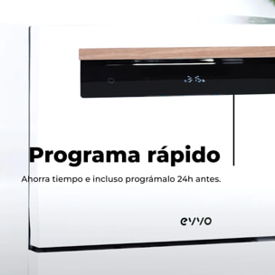 Lavavajillas EVVO Mini D, 6 Cubiertos, 8 Programas, Blanco, Ancho 550 mm