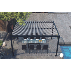 Pergola bioclimatique grise 3x4 m BONNI