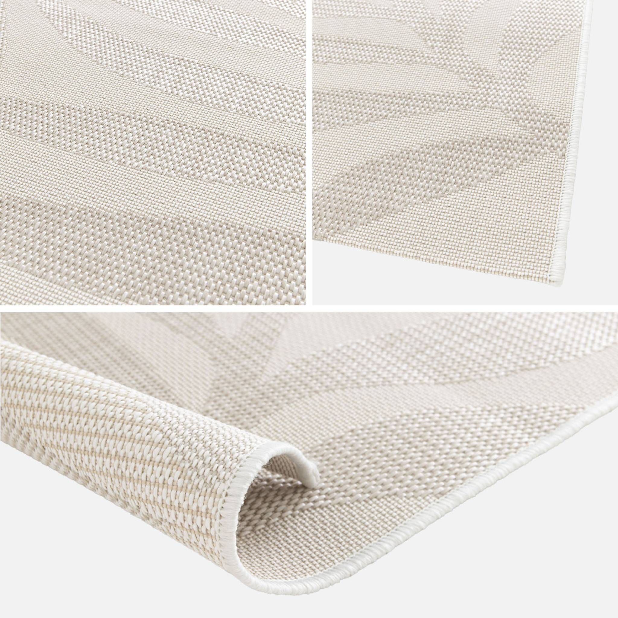 Tapis intérieur/extérieur motif végétal beige polyester recyclé Kate 120x170cm