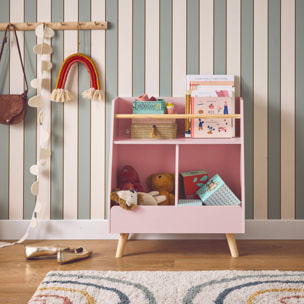 Meuble de rangement enfant. rose. 2 compartiments