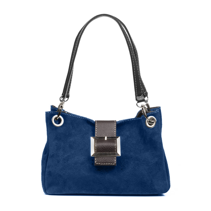 Aicurzio Borsa a spalla Donna. Pelle autentica Camoscio Dollaro