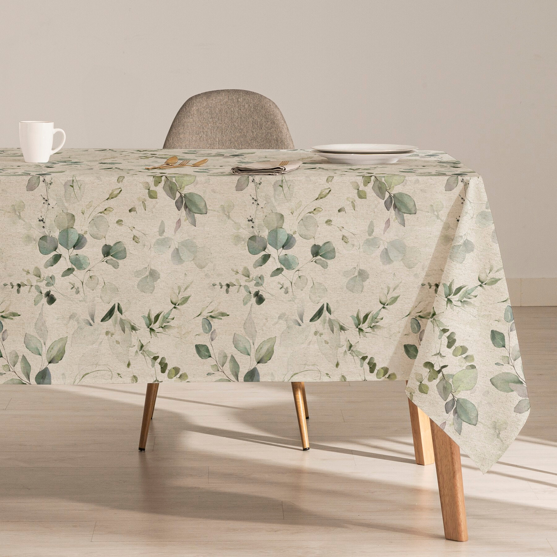 Mantel estampado antimanchas SURIA VERDE